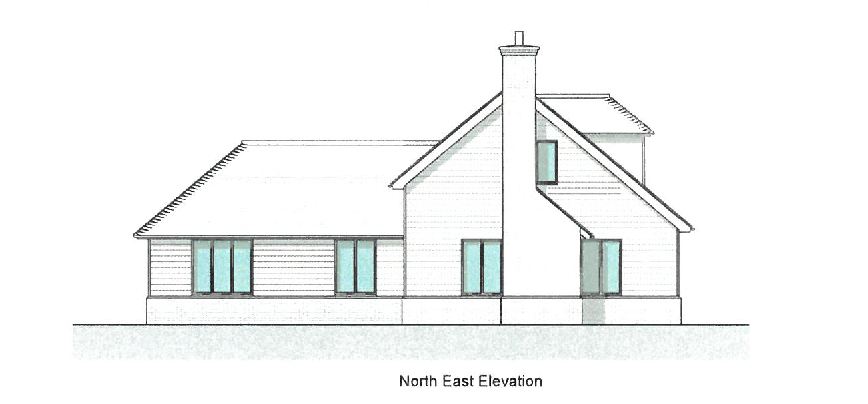 Lot: 63 - LAND WITH PLANNING FOR FOUR-BEDROOM DETACHED HOUSE - Proposed North East Elevation